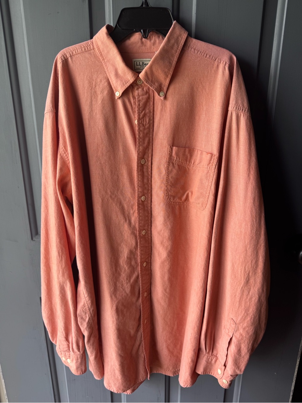 L.L. Bean Salmon Pink Button-Down Long Sleeve Shirt